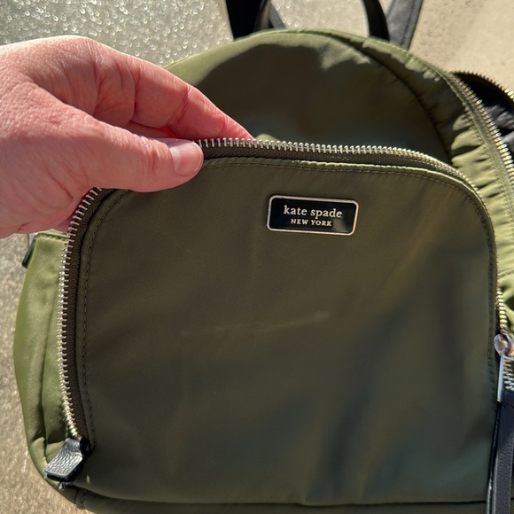 Kate Spade Green Compact Backpack with Black Straps